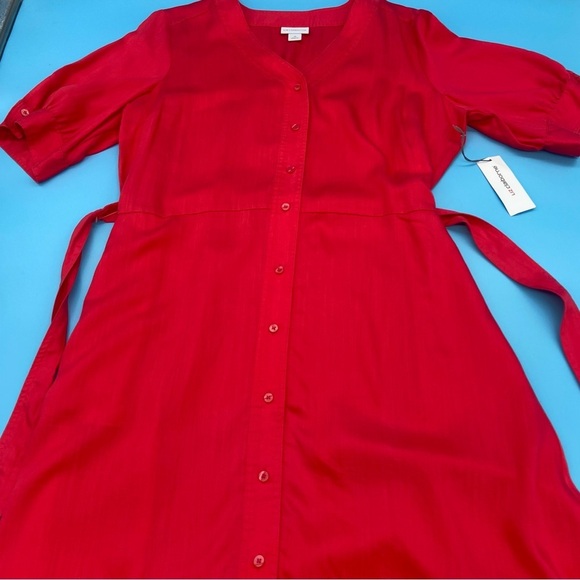 NEW Liz Claiborne Teaberry Short Sleeve Shirt Dress Belted 14 - NWT - Picture 8 of 15